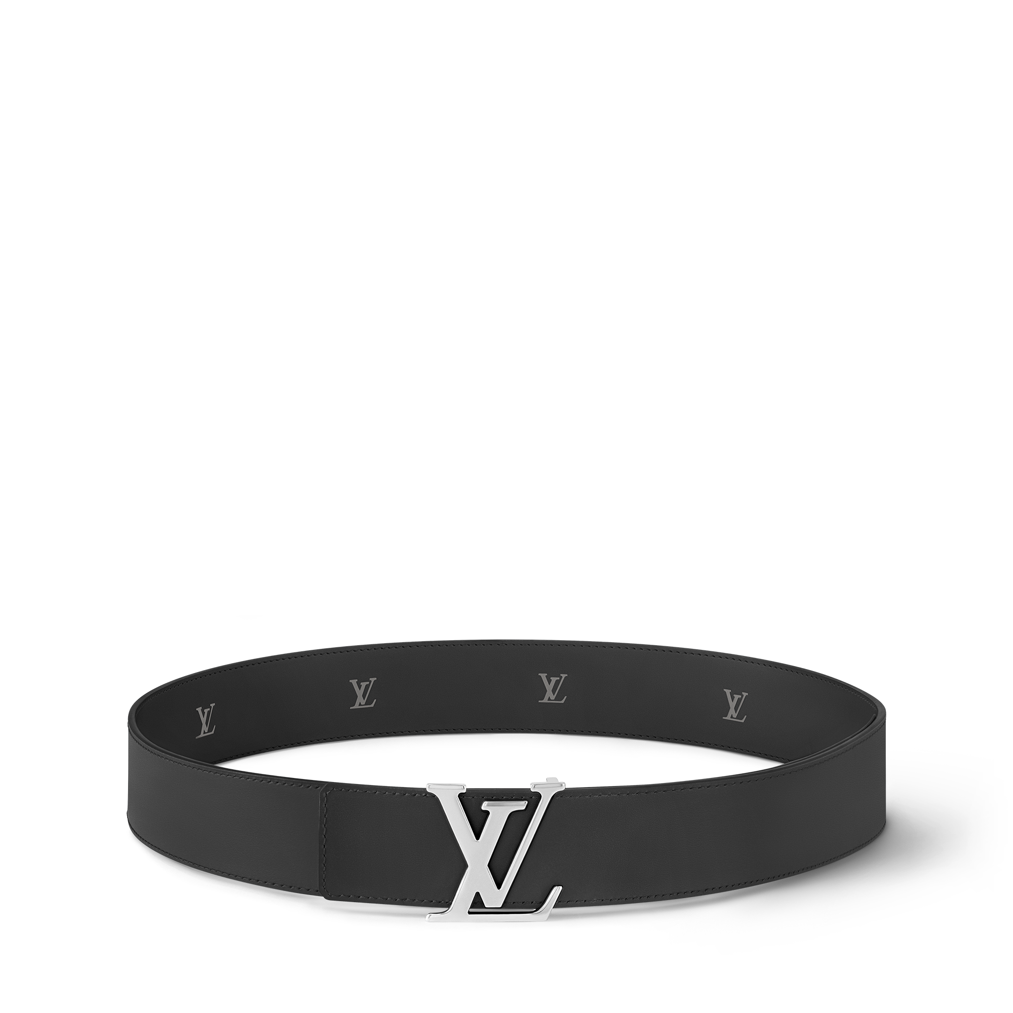 ベ*)様 Louis Vuitton 黒レザーベルト LVロゴ LV Initiales Blason 40mm Reversible Belt - Accessories